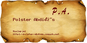Polster Abdiás névjegykártya